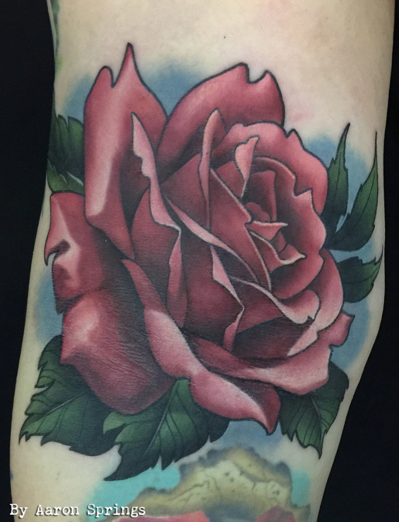 evian tattoo show, evian tattoo convention, rose tattoo, rose, new school