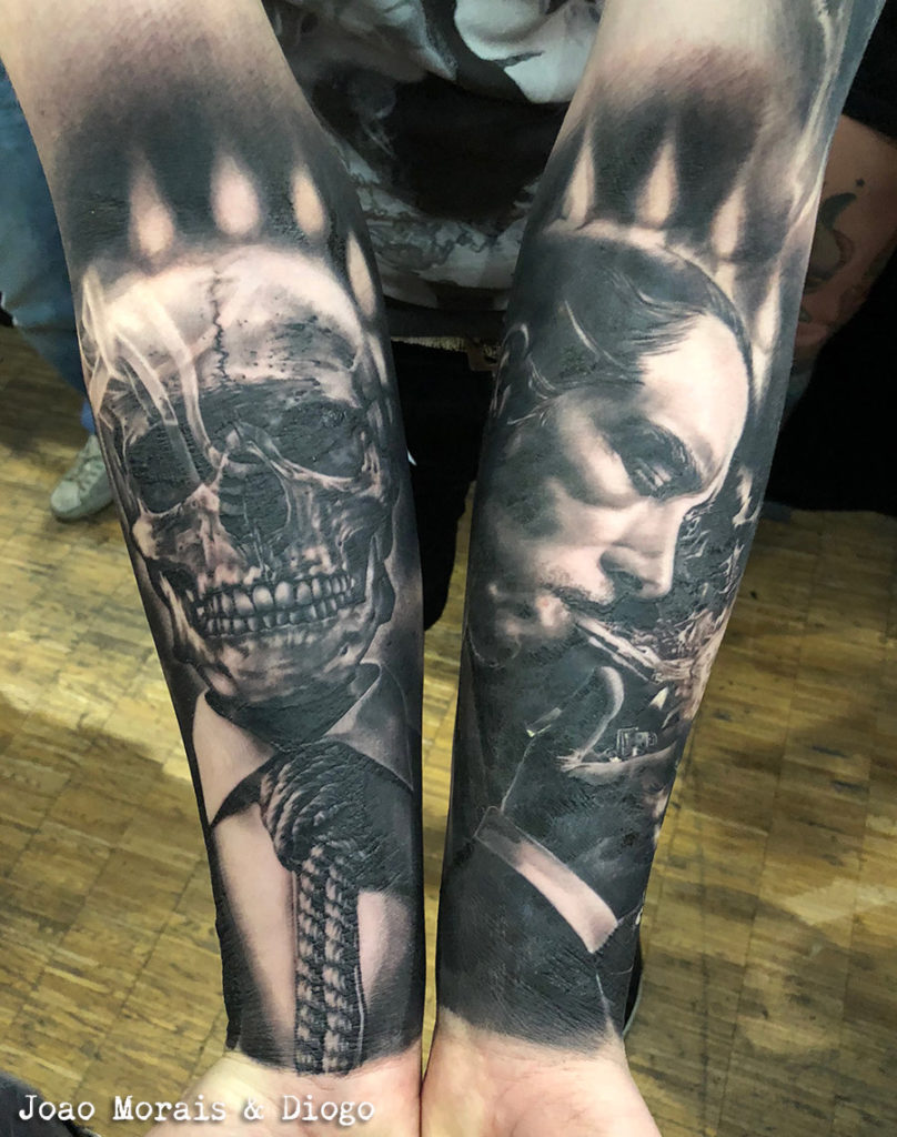 JOAO MORAI &diogo, black tattoo, hyper realism, crane, visage, tatouage, ink , mondial du tatouage 2018