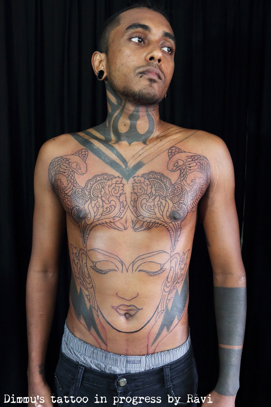 ink, sri lanka, india, tatouage, chest, tattoo