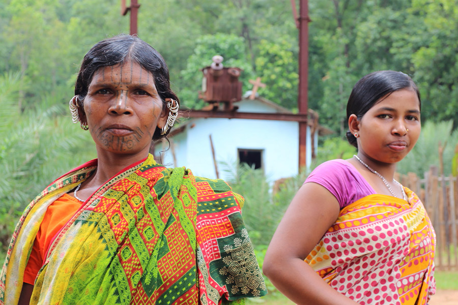 vaches, inde, paysage, tatouage, tatouage, tradition du tatouage, Cultures Kondh, visage, femme, tattoo, face tattoo, indian ink, encre, lignes, femme indienne