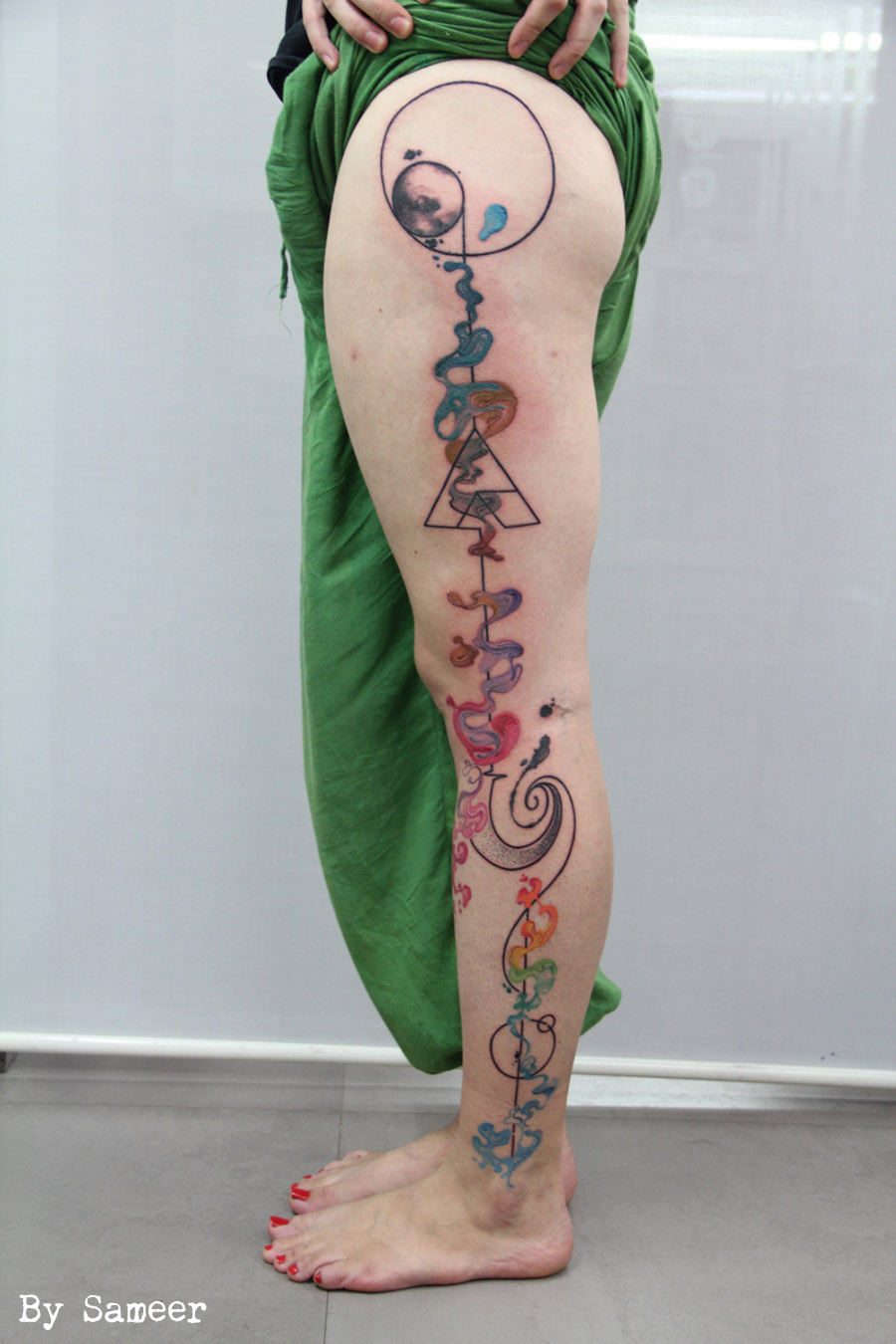 color tattoos, leg tattoo, tatouage, tattoo leg, color tattoos
