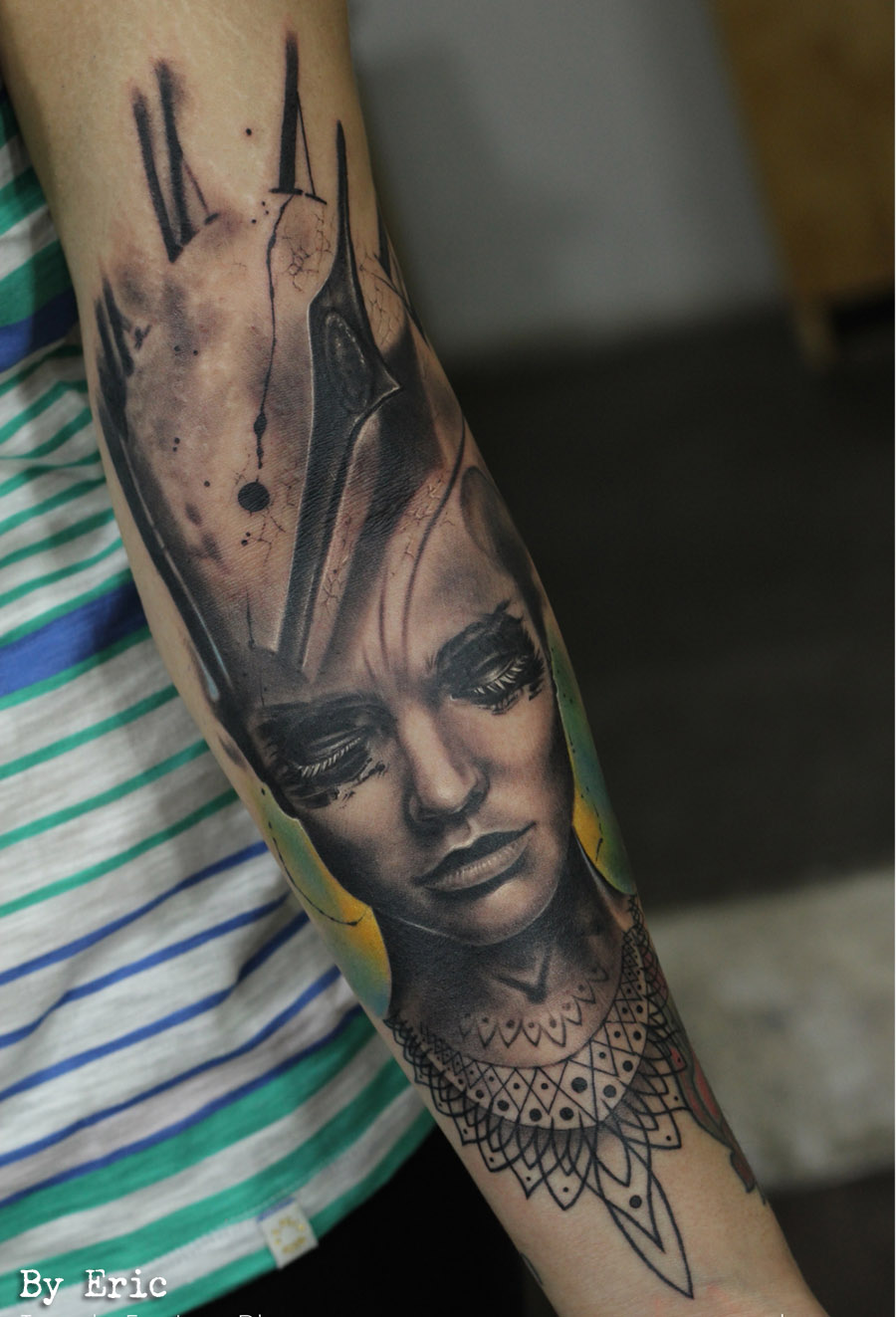 black and grey, arm, tattoo, tattooing