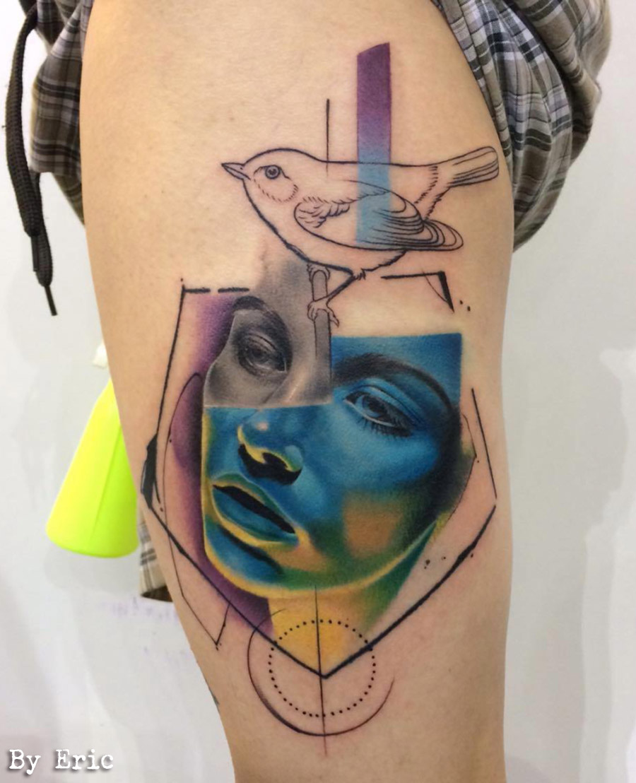 color tattoos, tatouage, tatouage inde, indian ink, color tattoos