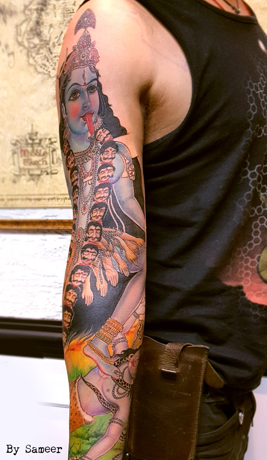 color tattoos, tatouage, ink, tattoo inde, indian tattoo, arm tattoo, neo traditional tattoos