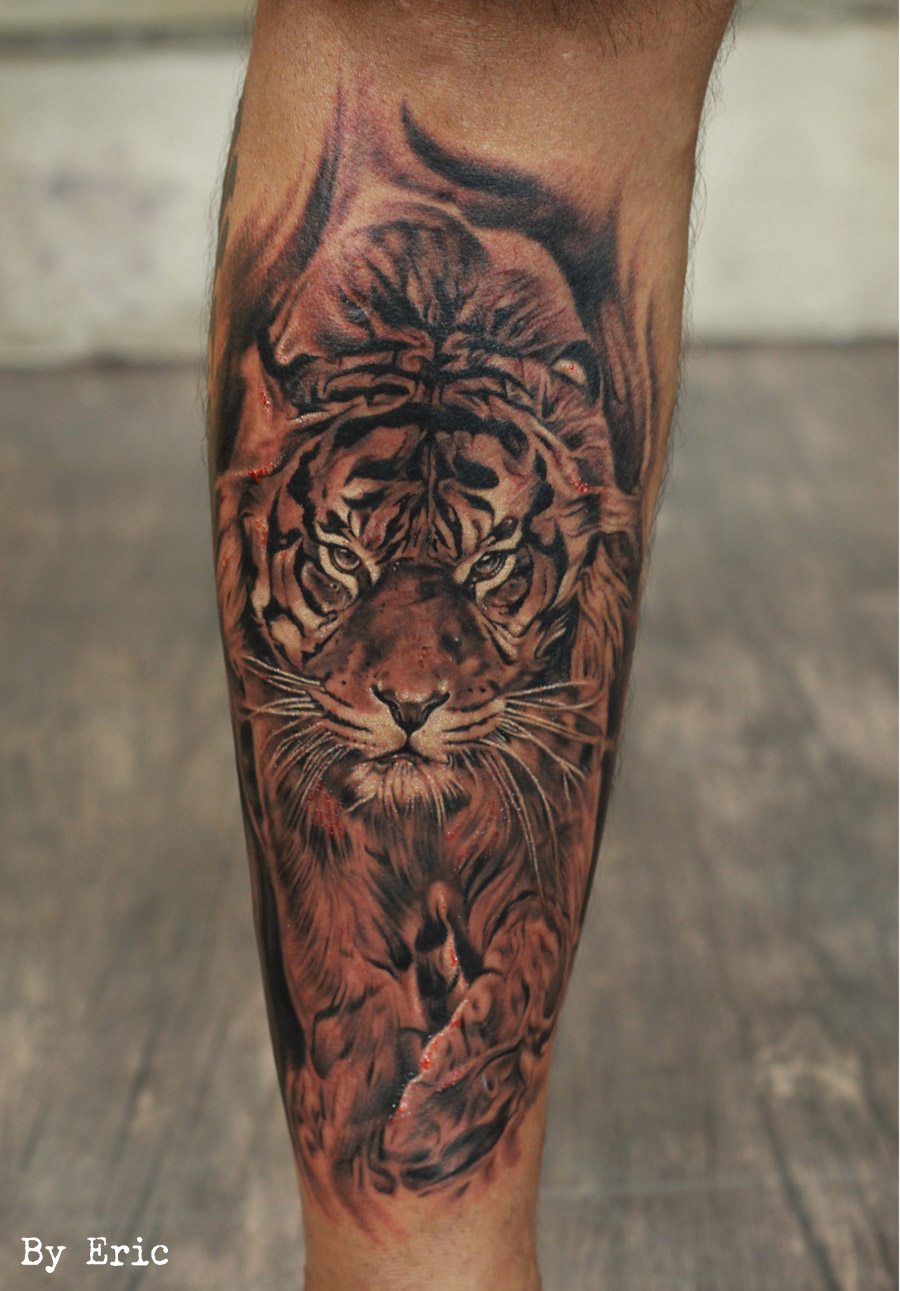 tiger tattoos, ink, indian ink ,Bombay Boys Sameer & Eric