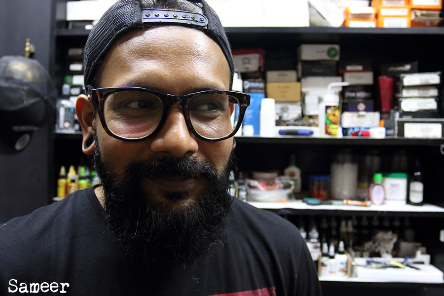 sameer, indian ink, inde, tatouage, portrait, Bombay Boys Sameer
