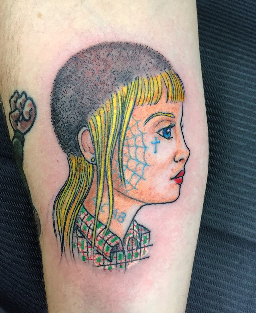punk, skinhead girl, girl, spiderweb, lal hardy