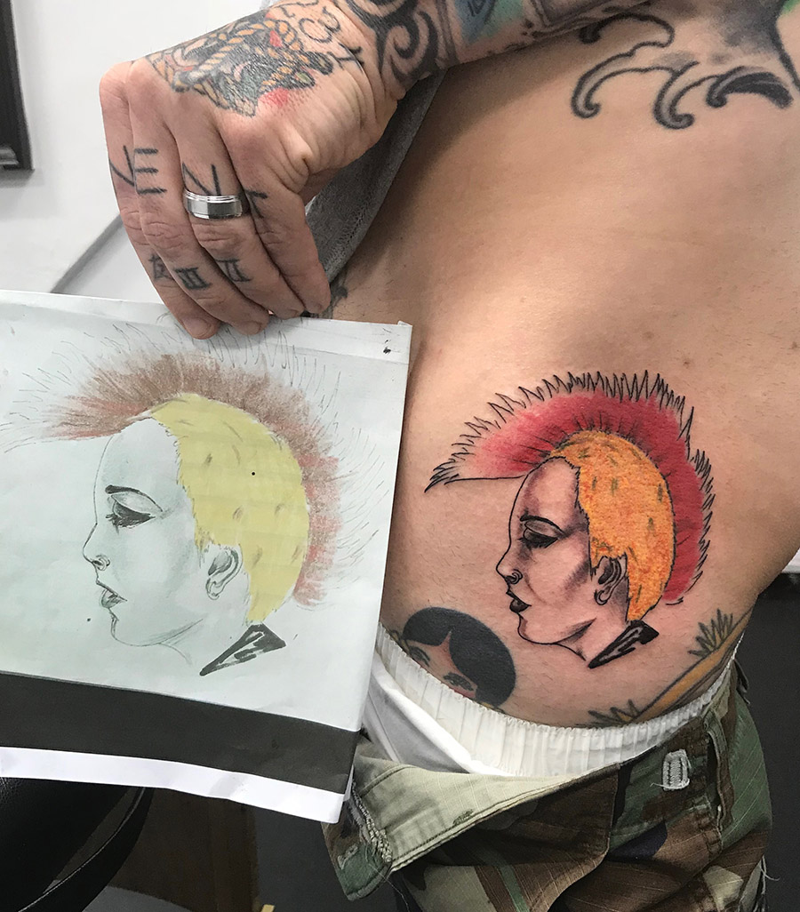 punk, skinhead, tatouage, ink