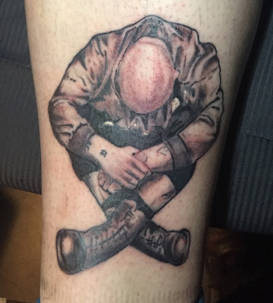 skinhead, tatouage, black and grey, tattoo